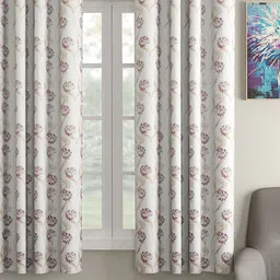 Soumya Purple & Off-White Single Window Curtain-image-61