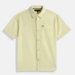 Tommy Hilfiger Boys Vertical Stripes Opaque Seersucker Pure Cotton Casual Shirt-image-24
