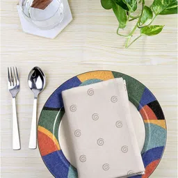BLANC9 Beige Printed Swirl Table Napkin-image-21