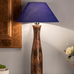 Homesake Brown & Blue Solid Bedside Standard Table Lamp with Shade-picture-15
