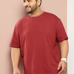 Sztori Plus-Size Drop-Shoulder Sleeves Pure Cotton T-shirt-image-1