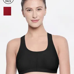 Bodycare Pack of 2 Solid Non-Wired Non Padded Sports Bras 1612MHB-picture-21