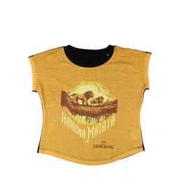 Disney by Wear Your Mind Girls Yellow Printed Top-image-67