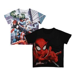Marvel by Wear Your Mind Boys Pack Of 2 Avengers Printed Round Neck Pure Cotton T-shirts-picture-32