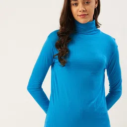ANVI Be Yourself Women Blue Solid Fitted Top-image-38