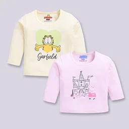 YK X Tinyo Infant Girls Set of 2 Garfield Printed Cotton T-shirts-image-60