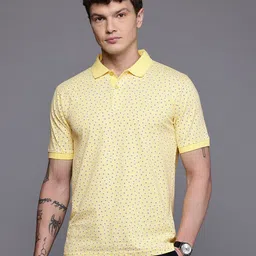 Raymond Geometric Printed Pure Cotton Modern Fit Polo Collar T-shirt-picture-28