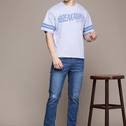 The Roadster Lifestyle Co. Men Mildly Distressed Light Fade Slim Fit  Jeans-picture-11