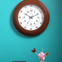 Horo White Handcrafted Round Solid Analogue Wall Clock-image-58