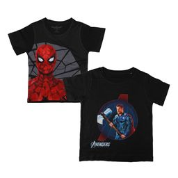 Marvel by Wear Your Mind Boys Pack Of 2 Black Spiderman Printed Round Neck T-shirts-picture-37