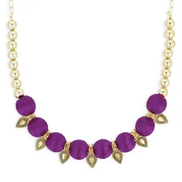 AKSHARA Girls Gold-Plated & Purple Handcrafted Necklace-picture-25