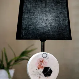 POSH-N-PLUSH Black Solid Frustum Marble Table Lamp-image-63