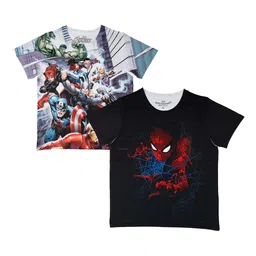 Marvel by Wear Your Mind Boys White Printed Round Neck T-shirt-picture-32