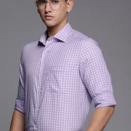 Louis Philippe Men Classic Fit Checked Pure Cotton Formal Shirt-picture-29