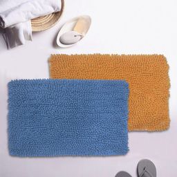 BIANCA Set Of 2 Mushroom Texture Non-Slip Shaggy Bath Rugs-picture-31