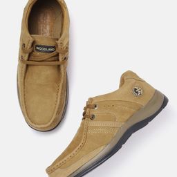 Woodland Men Textured Detail Round-Toe Leather Derbys-picture-6
