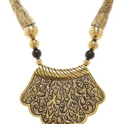 Bamboo Tree Jewels Gold-Toned & Red Statement Necklace image 1