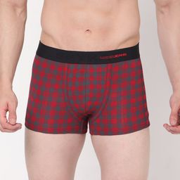 UnderJeans by Spykar Men Red & Charcoal Grey Checked Trunks UJMTRPTS036-picture-22