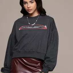Roadster The Life Co. Typography Printed Drop-Shoulders Sweatshirt-picture-30