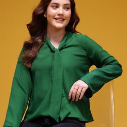 HERE&NOW Tie-Up Neck Flared Sleeve Top-picture-33
