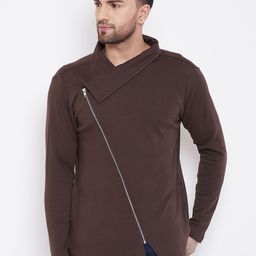 Hypernation Men Brown Solid Sweatshirt-picture-25