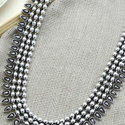 TEEJH Silver German Silver Silver-Plated Oxidised Necklace-picture-16