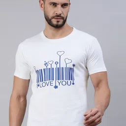 BRATMA Men White & Blue Typography Printed Pure Cotton T-shirt-picture-28