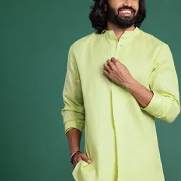 Sangria Band Collar Long Sleeves Kurta-picture-34