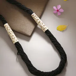 bamboo tree jewels Bamboo Black Metal Handcrafted Necklace image 1