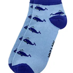 Mint & Oak Men Blue Patterned Ankle-Length Socks image 2