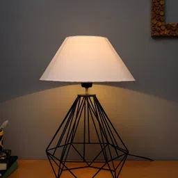 Homesake Black & White Solid Classic Country Bedside Standard Table Lamp with Shade-picture-36