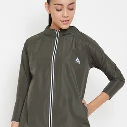 AGIL ATHLETICA Women Green Solid Windcheater Sporty Jacket-picture-41