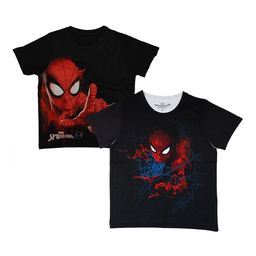 Marvel by Wear Your Mind Boys Pack Of 2 Black Spiderman Printed Round Neck T-shirts-picture-3