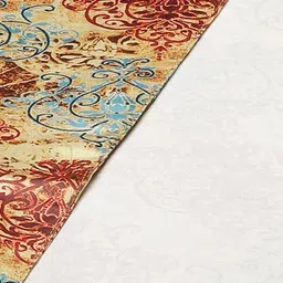 SOJANYA Men Maroon & Mustard Yellow Solid Kurta with Churidar & Ethnic Printed Jacket image 2