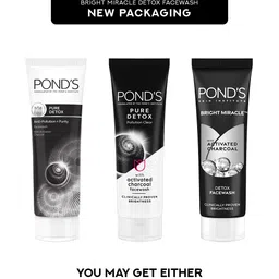 Ponds Bright Miracle Detox Facewash with 10X Power of Charcoal, 50gm image 3