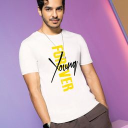 Bewakoof Men White Printed Round Neck Pure Cotton T-shirt-picture-19