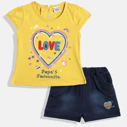BABYMAX Infant Girls Printed Pure Cotton T-shirt with Shorts-picture-43