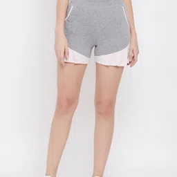 AGIL ATHLETICA Women Grey Colourblocked Mid-Rise Shorts-picture-35