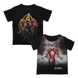 Marvel by Wear Your Mind Boys Pack of2 Black Printed Round Neck T-shirts-picture-23