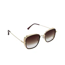 GIORDANO Men Brown Lens & Gold-Toned Square Sunglasses with UV Protected Lens-picture-12