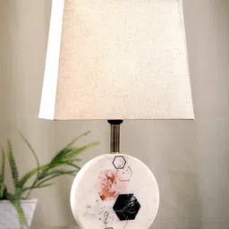 POSH-N-PLUSH Beige Solid Marble Bedside Standard Lamp-image-87