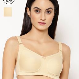 Floret Pack Of 3 Beige Solid Non-Wired Non Padded Everyday Bra T3033_Skin-Skin_30D-picture-38