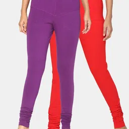 TSG Bliss Women Pack of 2 Solid Churidar Leggings-picture-31