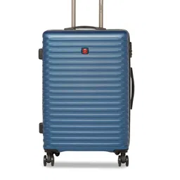 SWISS BRAND Blue Dublin 360-Degree Rotation Hard-Sided Medium Trolley Suitcase-image-17