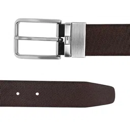 Tommy Hilfiger Men Black & Brown Textured Reversible Belt image 4