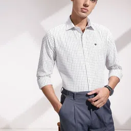 INVICTUS Men Premium Slim Fit Checked Cotton Linen Formal Shirt-image-51
