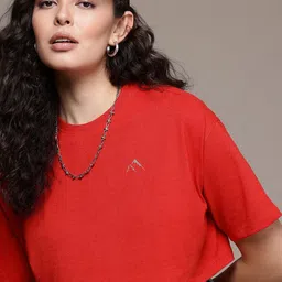 The Roadster Life Co. Drop-Shoulder Sleeves Boxy Crop T-shirt-image-49