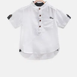 TONYBOY Boys White Regular Fit Solid Casual Shirt-image-18