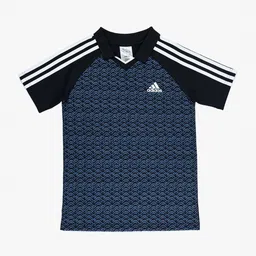 ADIDAS Boys Pure Cotton Printed Polo Collar GRA CO T T-shirt-picture-14