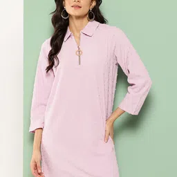 Killer Shirt Collar Dobby Weave Shift Dress-picture-26
